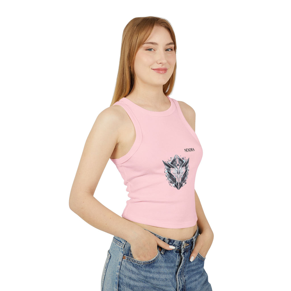 Racer Tank Top — Geometric Wolf Crest Front + “I am Fabulous” Script Back