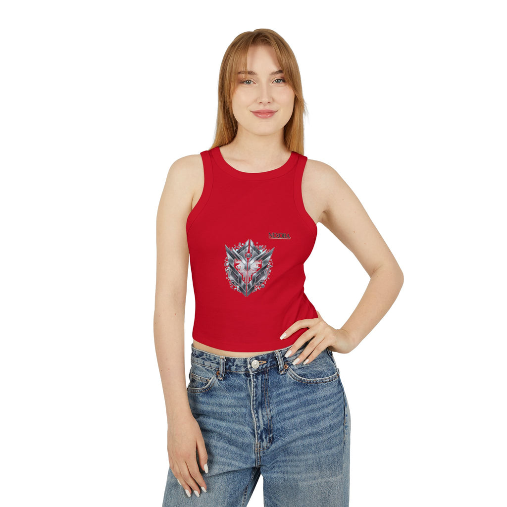 Racer Tank Top — Geometric Wolf Crest Front + “I am Fabulous” Script Back