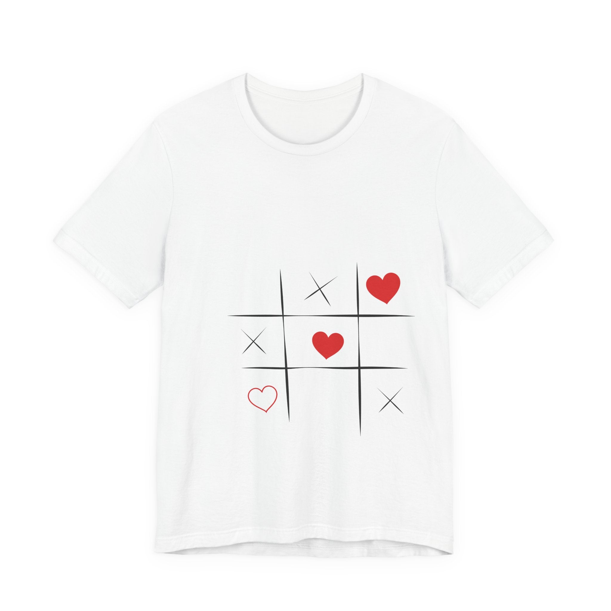 Tic-Tac-Love Tee — Minimal Heart Tic-Tac-Toe Valentine's T-Shirt