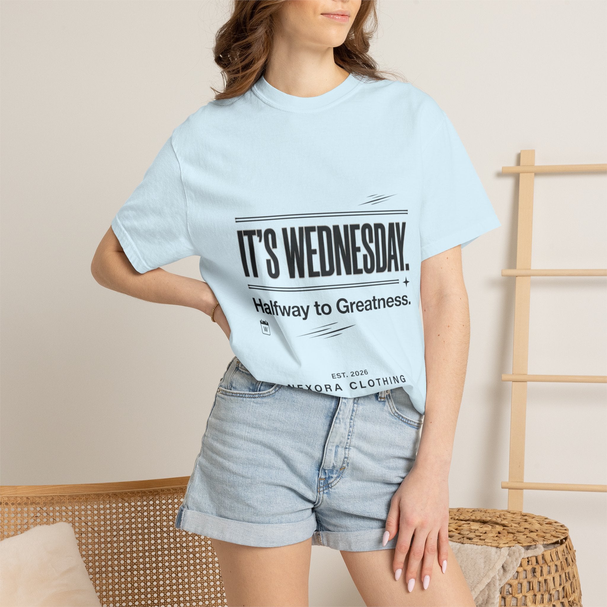 It's Wednesday T-Shirt — "Halfway to Greatness" Motivational Tee