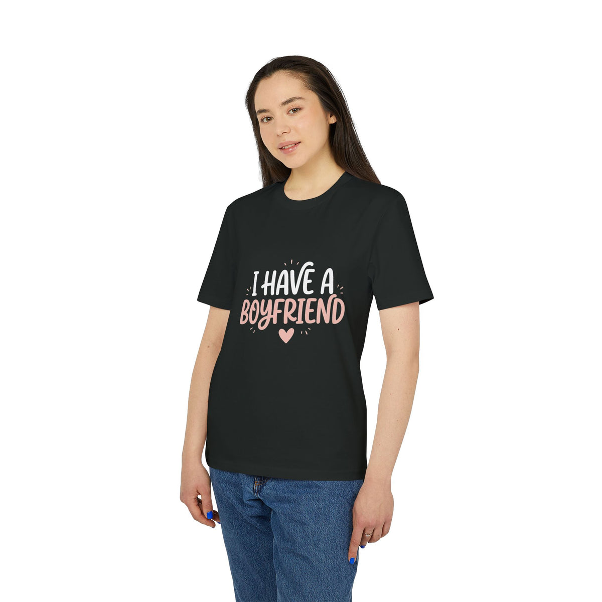 I Have a Girlfriend Graphic T-Shirt — Retro Pink Heart Typography