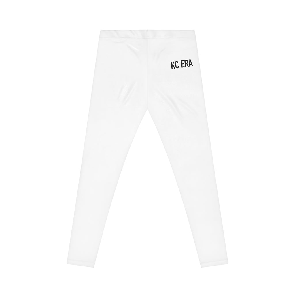 KC ERA Women's Casual Leggings — White All-Over Print Athletic Leggings