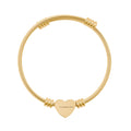 Engravable Heart Cuff Bracelet - Personalized Silver or Gold Cable Bangle