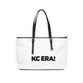 KC ERA! PU Leather Shoulder Bag — Bold White Tote for Everyday Use