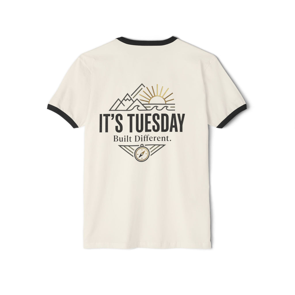 It's Tuesday Ringer T-Shirt — Built Different Retro Mountain Graphic