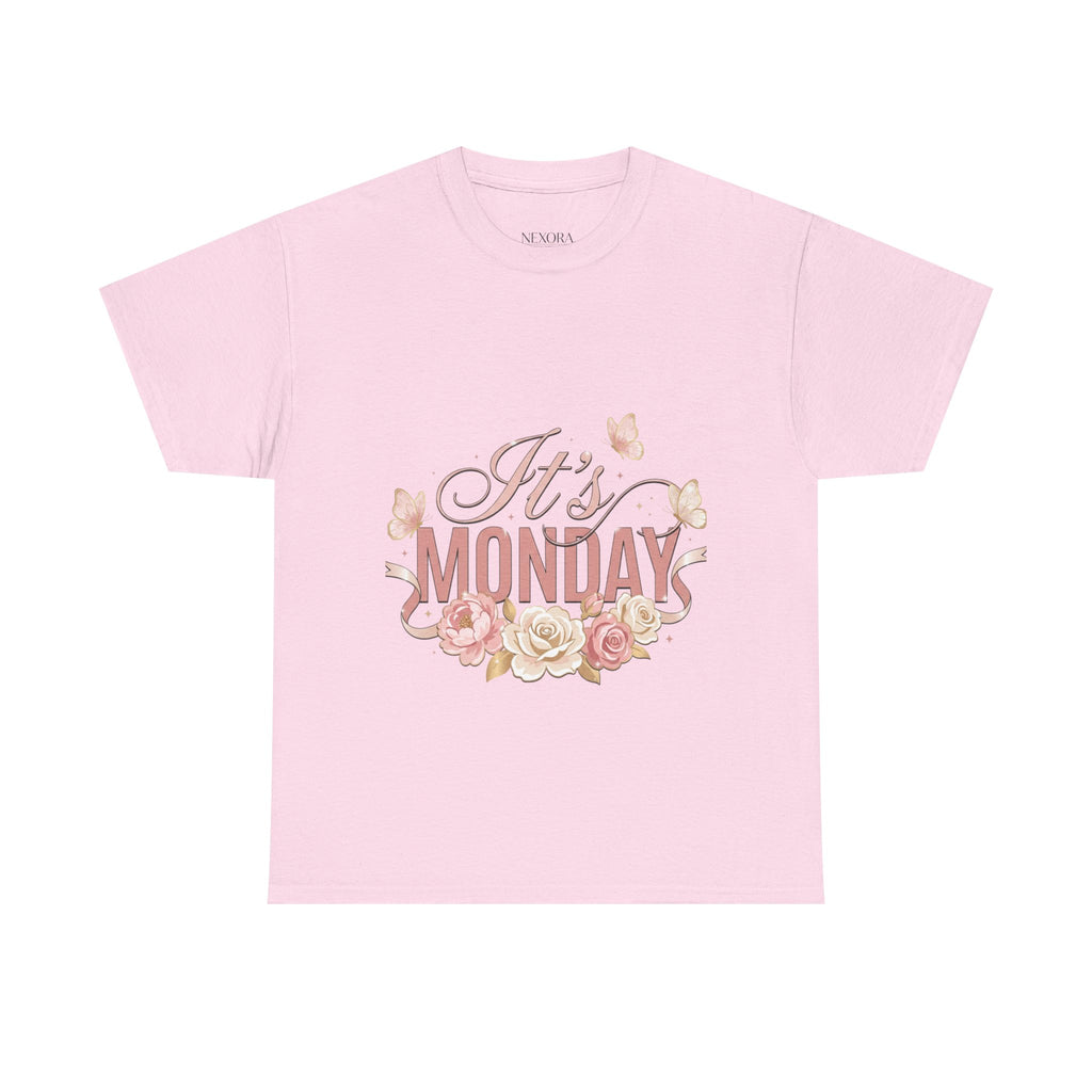 It's Monday Floral Tee — Women's Casual Floral "It's Monday" Shirt