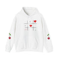 Heart Tic-Tac-Toe Hoodie — Cute Cherry Sleeve Graphic Hoodie