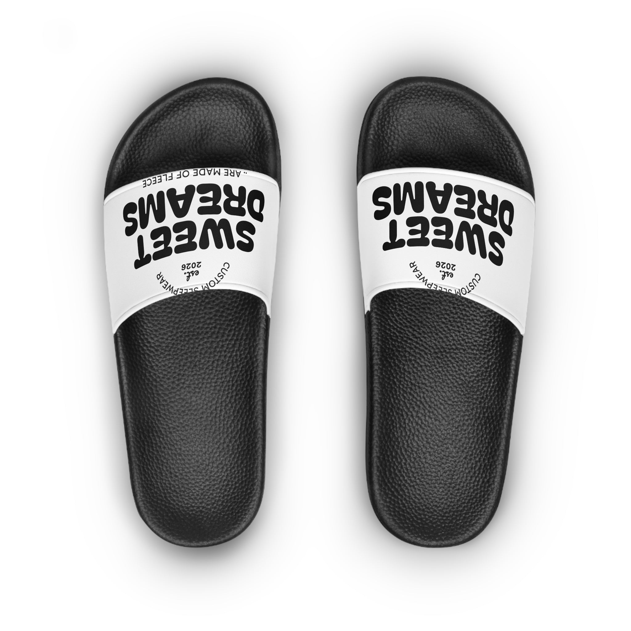 Sweet Dreams Slide Sandals — Women's Cozy Black & White Pool Slides