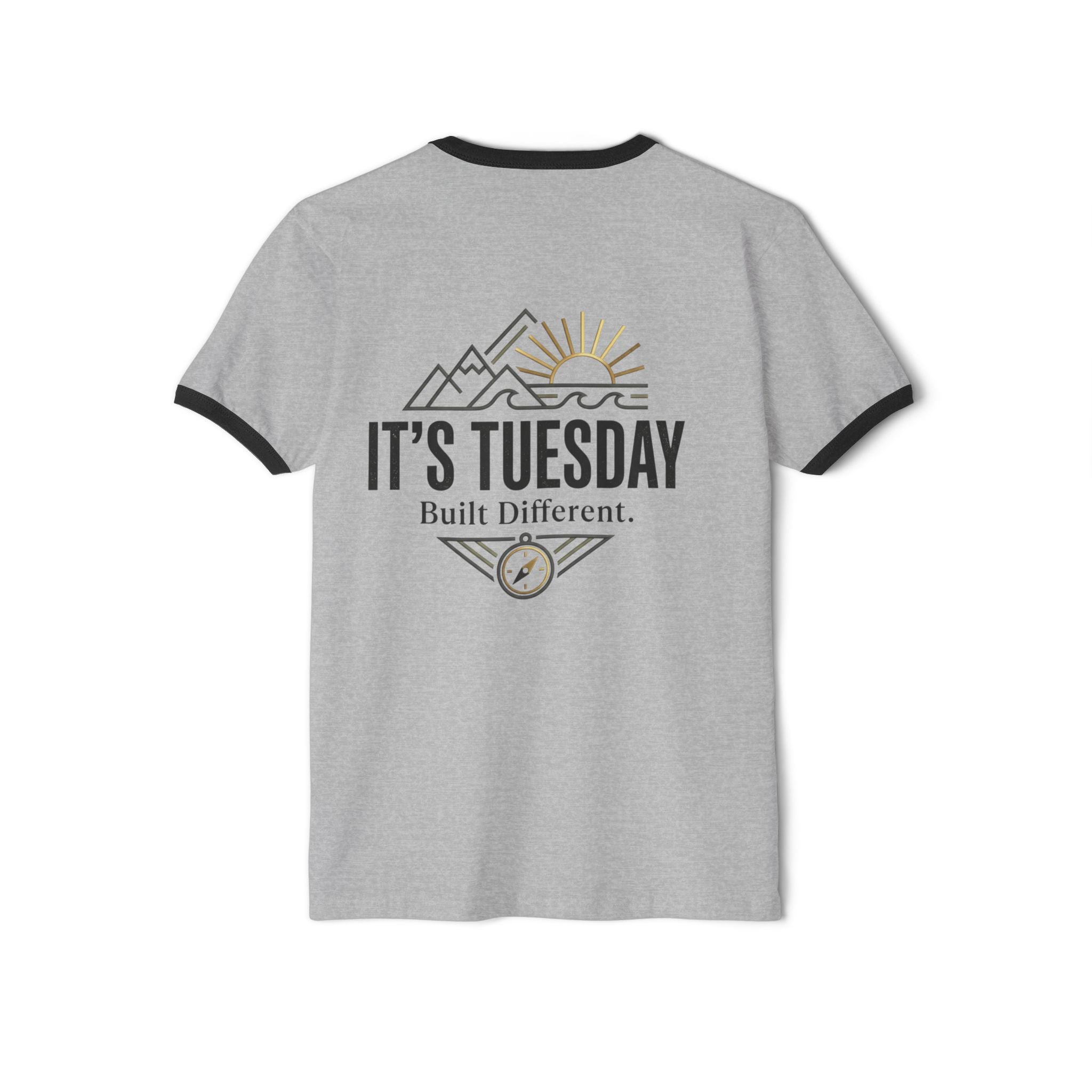It's Tuesday Ringer T-Shirt — Built Different Retro Mountain Graphic