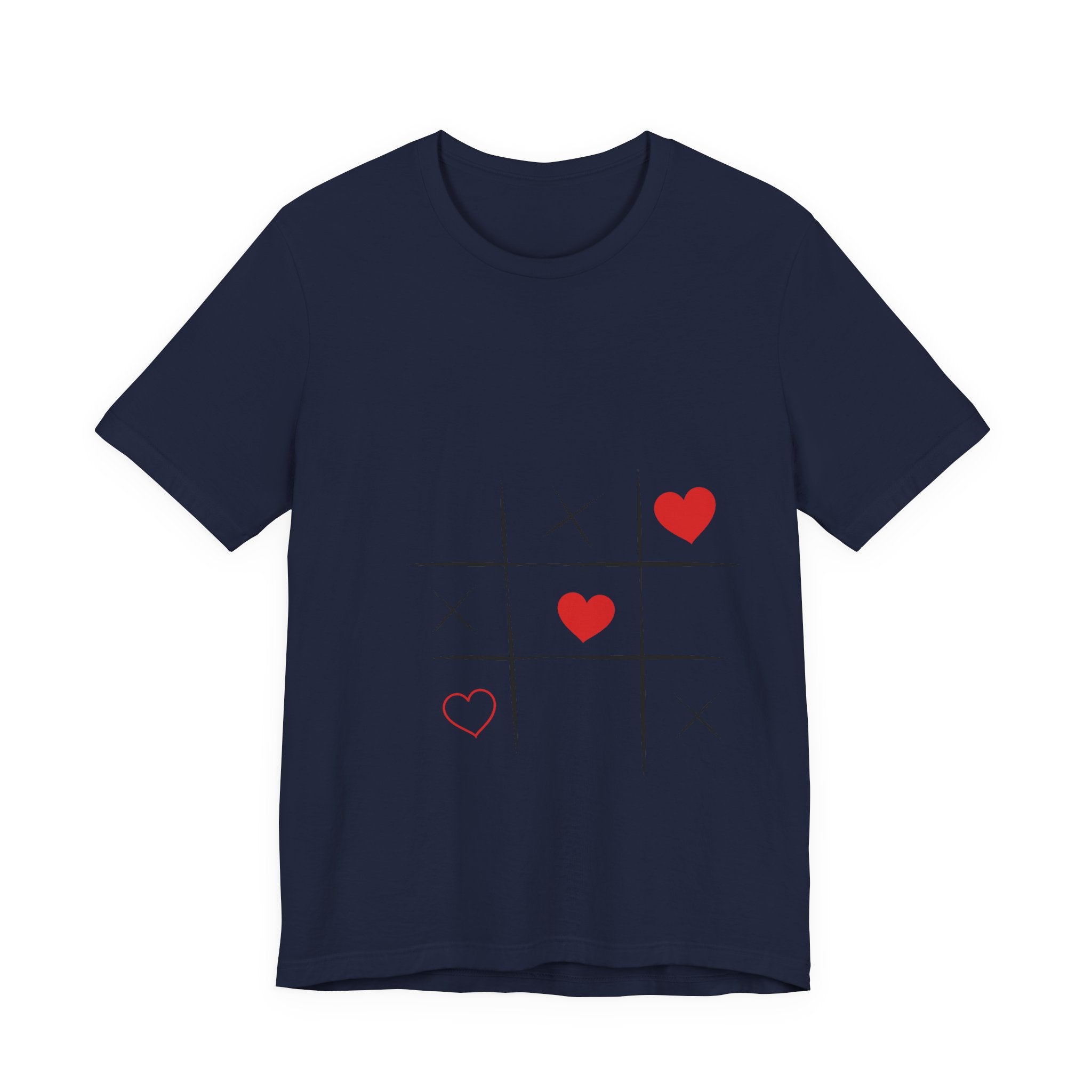 Tic-Tac-Love Tee — Minimal Heart Tic-Tac-Toe Valentine's T-Shirt