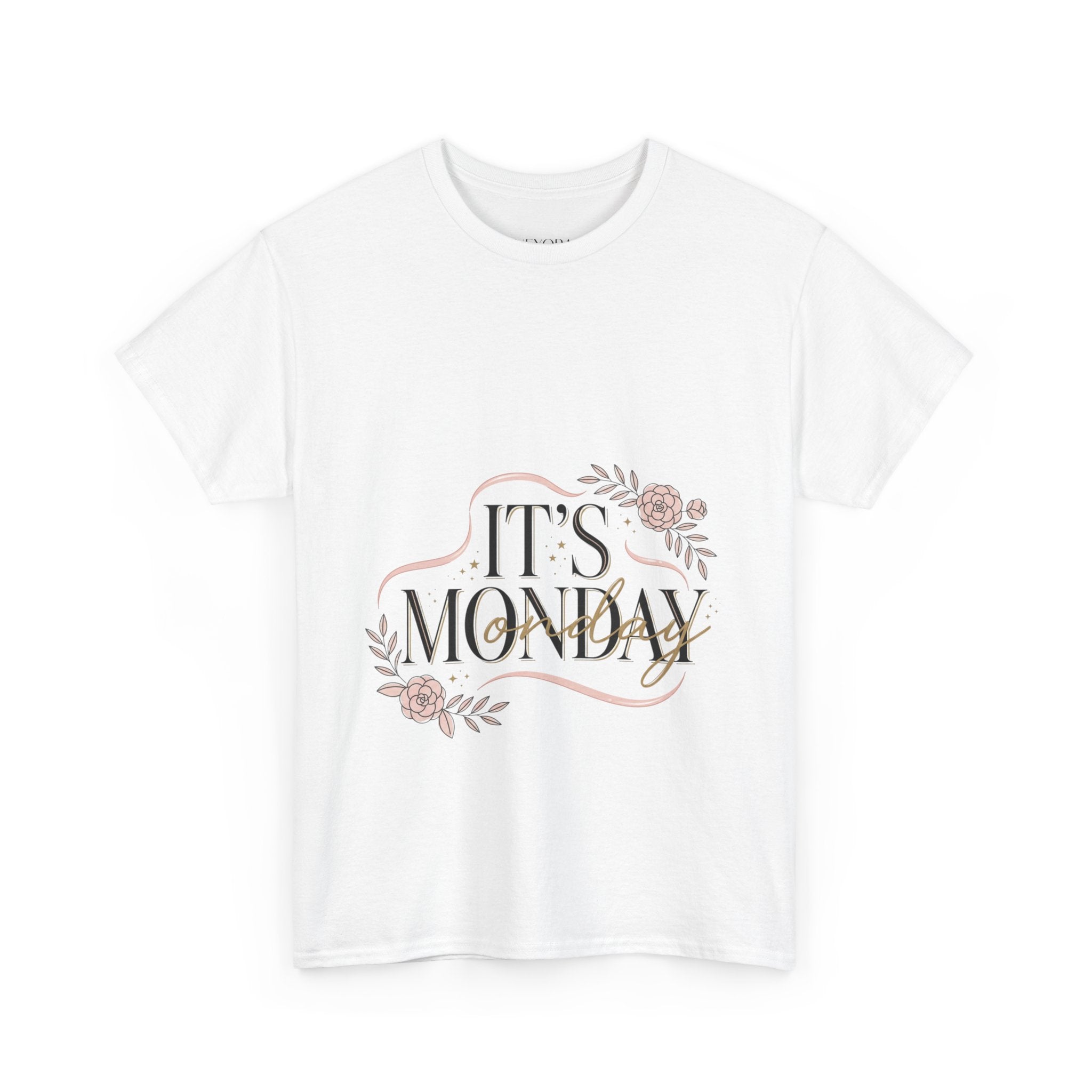 Monday Floral Tee — "It's Monday" Casual Graphic T-Shirt