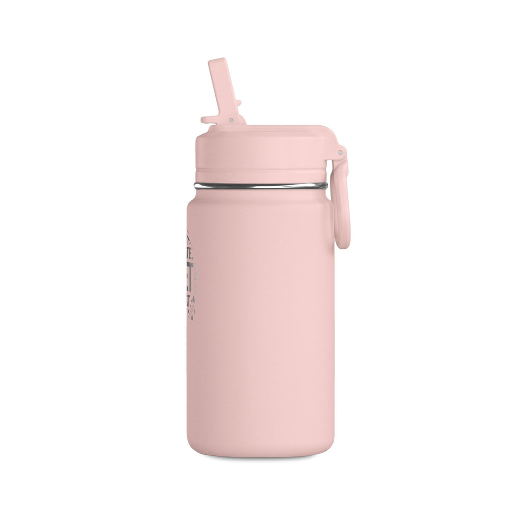 Mini Water Bottle — Pink ‘Hydrate. Reset. Repeat.’ 14oz Motivational Bottle