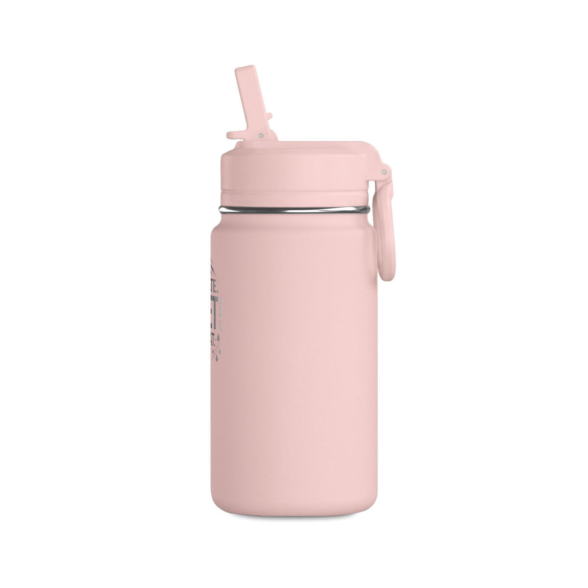Mini Water Bottle — Pink ‘Hydrate. Reset. Repeat.’ 14oz Motivational Bottle