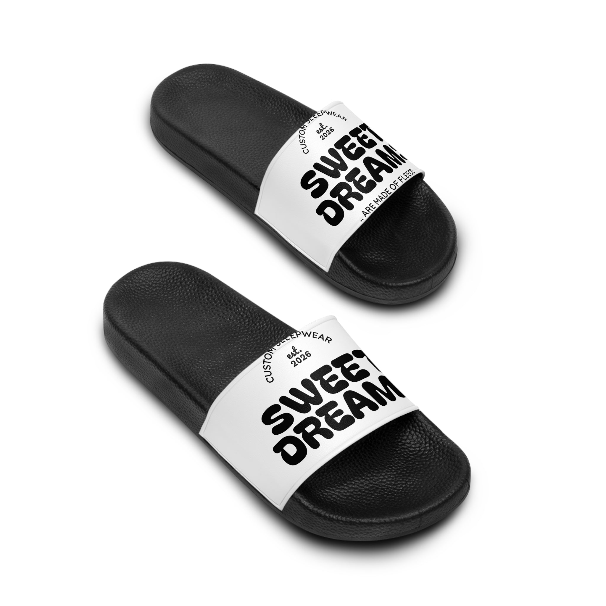 Sweet Dreams Slide Sandals — Women's Cozy Black & White Pool Slides