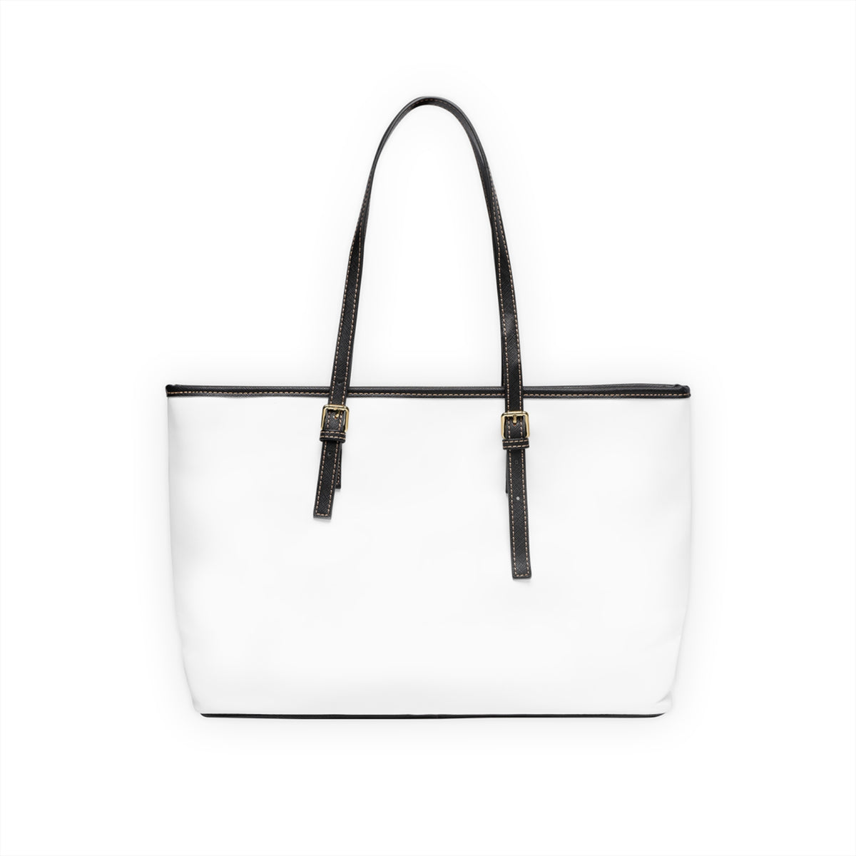 KC ERA! PU Leather Shoulder Bag — Bold White Tote for Everyday Use