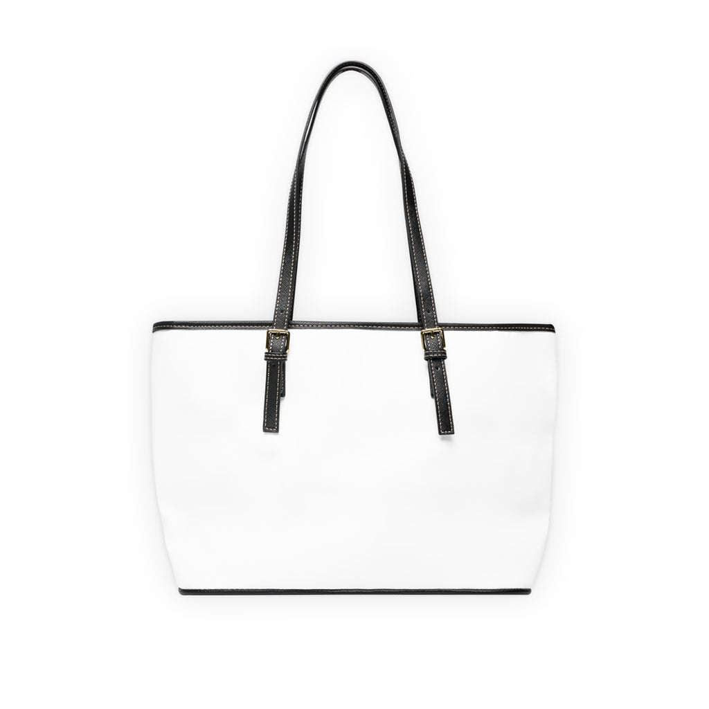 KC ERA! PU Leather Shoulder Bag — Bold White Tote for Everyday Use