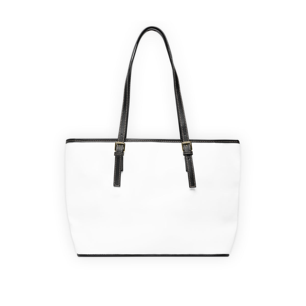 KC ERA! PU Leather Shoulder Bag — Bold White Tote for Everyday Use