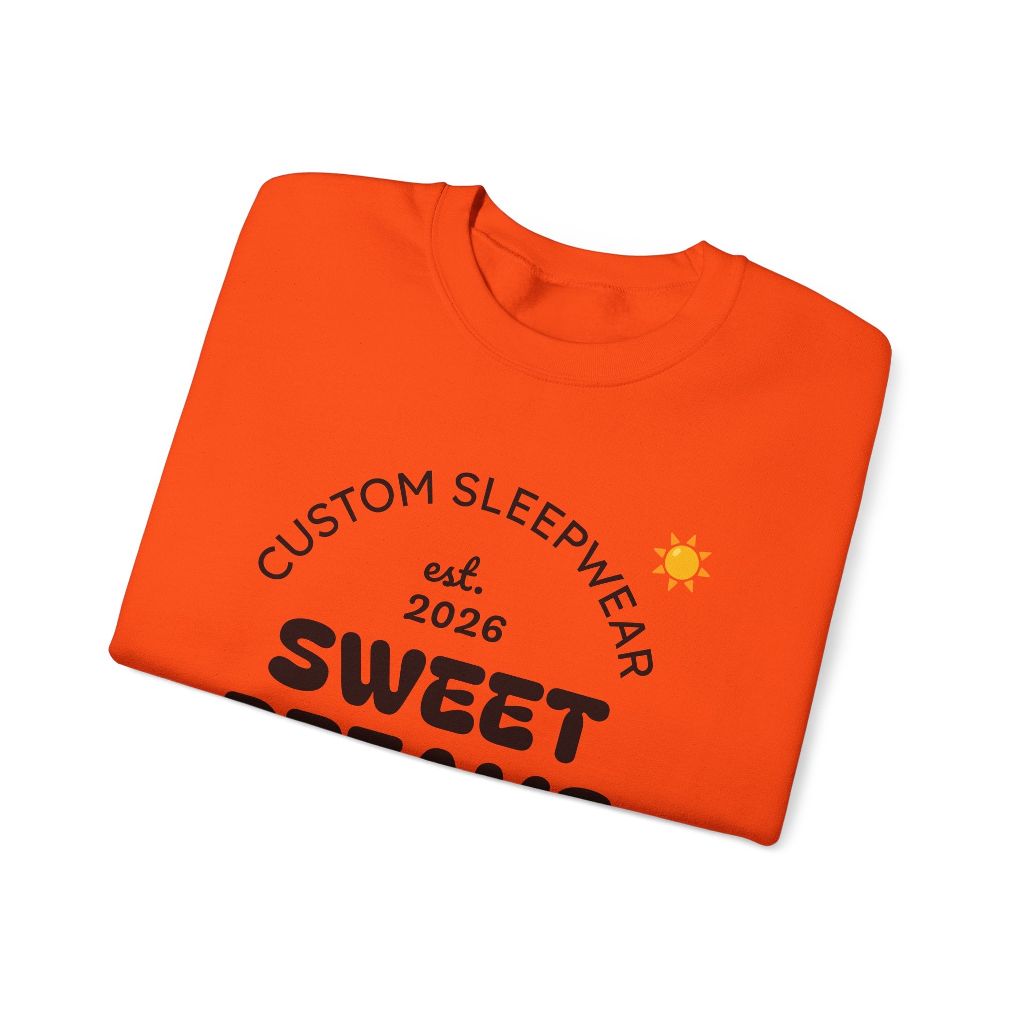 Sweet Dreams graphic Crewneck Sweatshirt | Custom Sleepwear logo, cherries