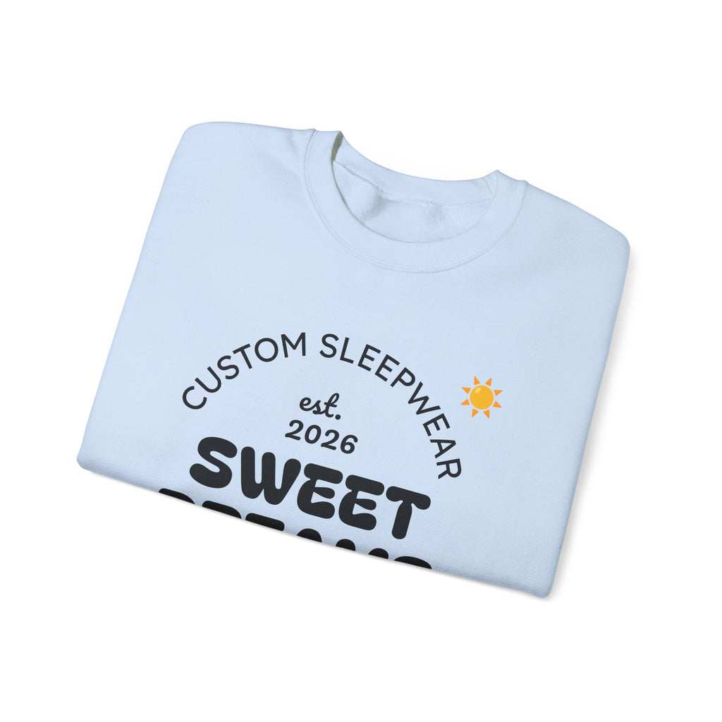 Sweet Dreams graphic Crewneck Sweatshirt | Custom Sleepwear logo, cherries