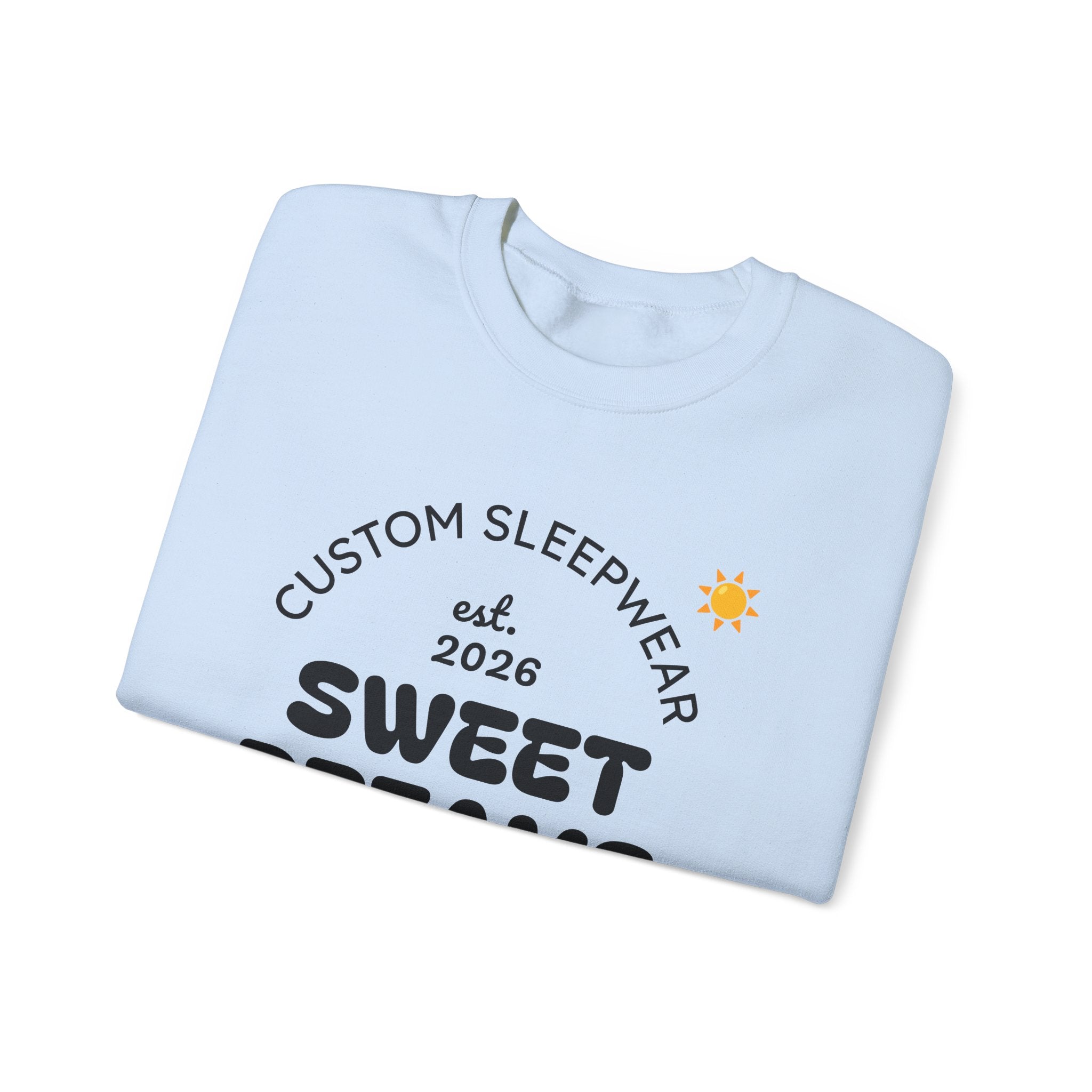 Sweet Dreams graphic Crewneck Sweatshirt | Custom Sleepwear logo, cherries