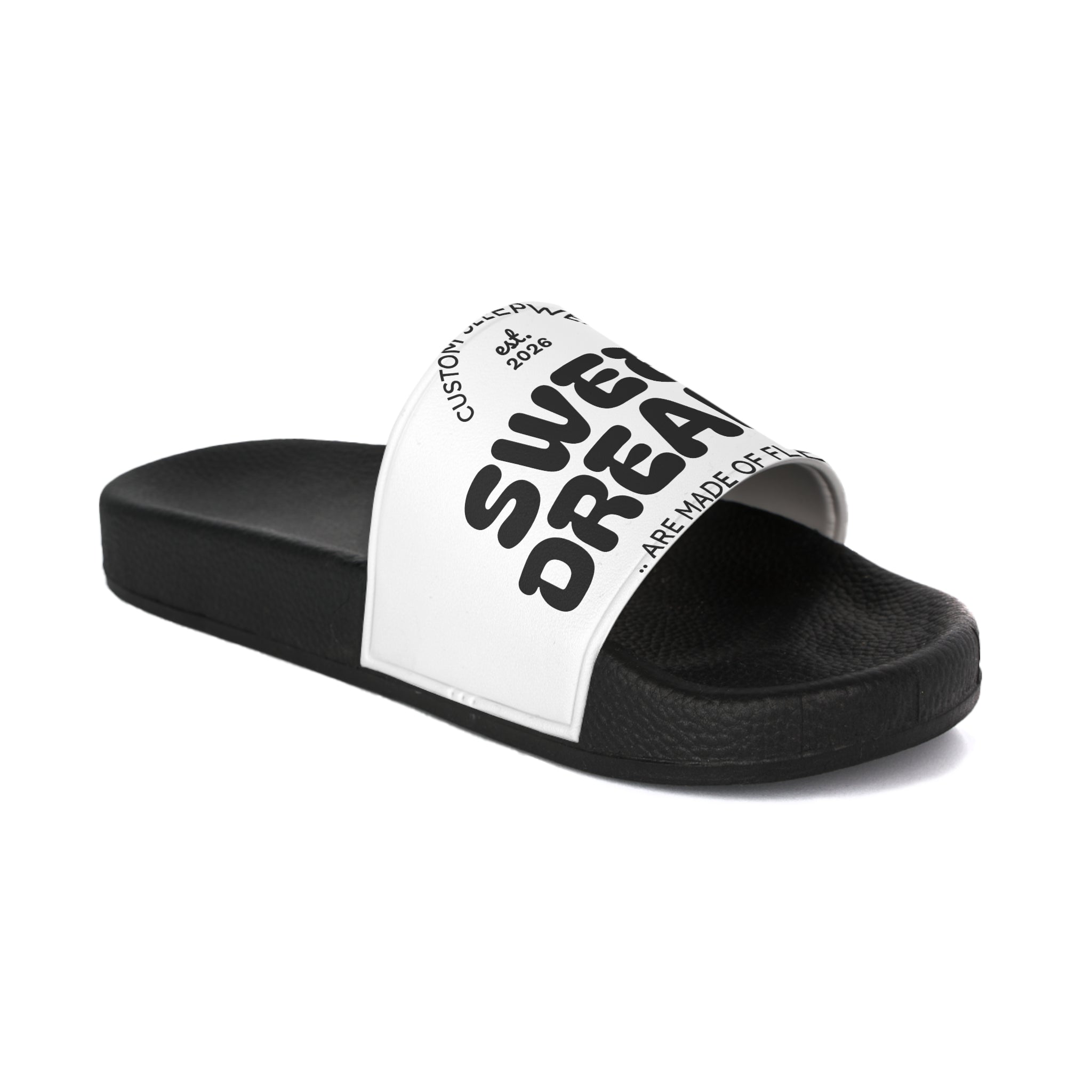 Sweet Dreams Slide Sandals — Women's Cozy Black & White Pool Slides