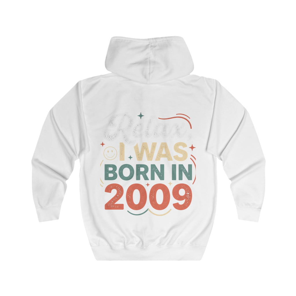 Born in 2009 Zip Hoodie – Retro Kids Birthday Sweatshirt