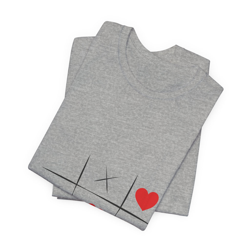 Tic-Tac-Love Tee — Minimal Heart Tic-Tac-Toe Valentine's T-Shirt
