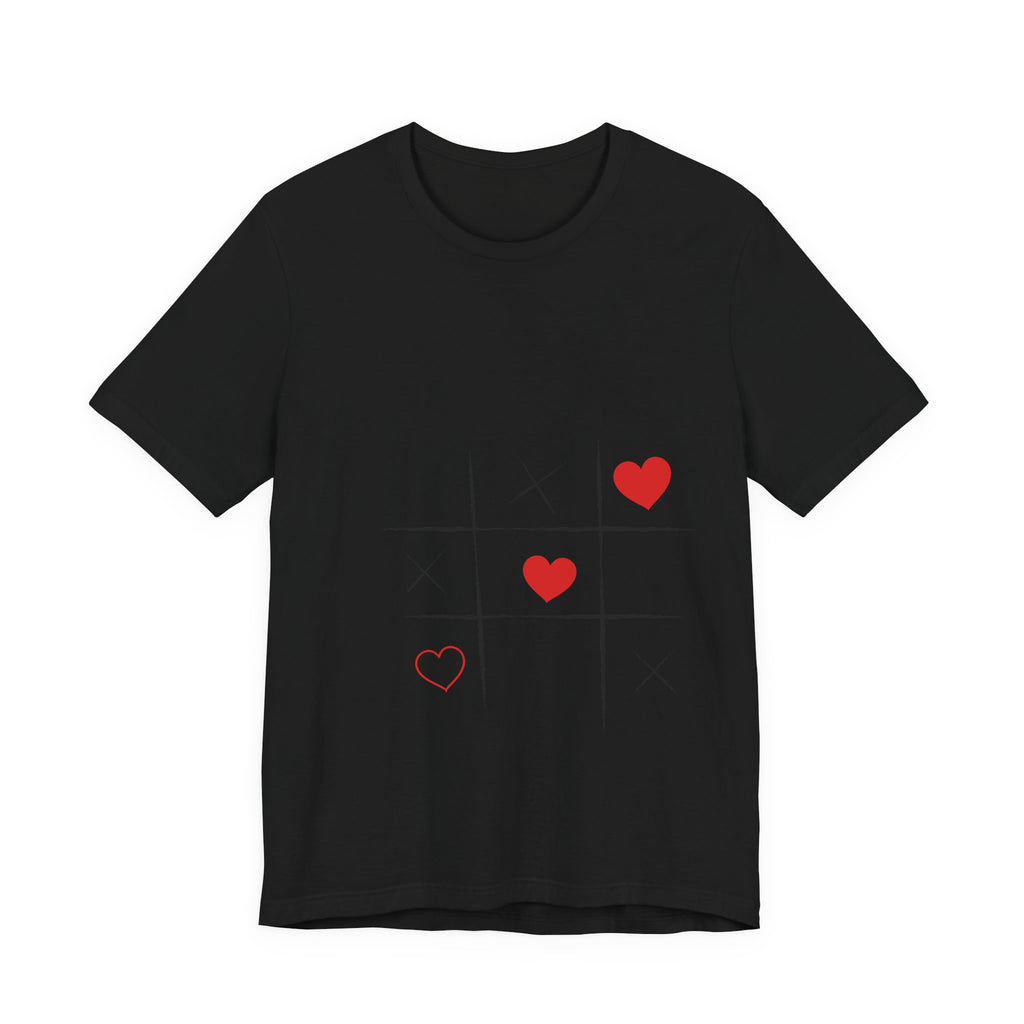 Tic-Tac-Love Tee — Minimal Heart Tic-Tac-Toe Valentine's T-Shirt