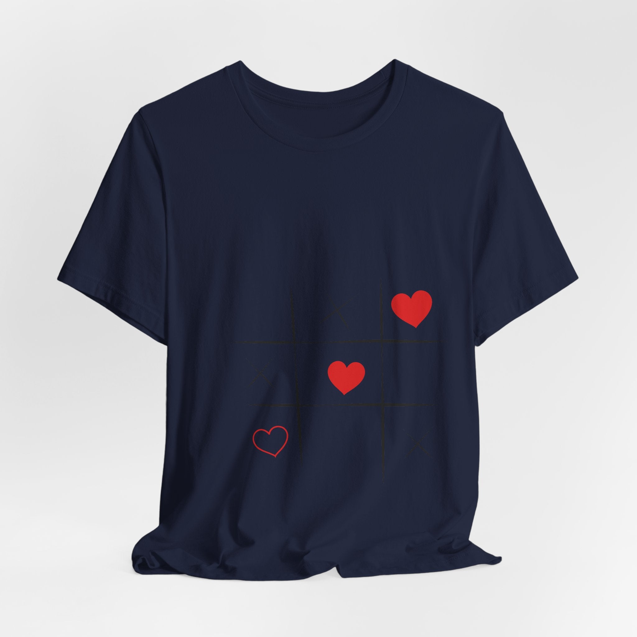 Tic-Tac-Love Tee — Minimal Heart Tic-Tac-Toe Valentine's T-Shirt