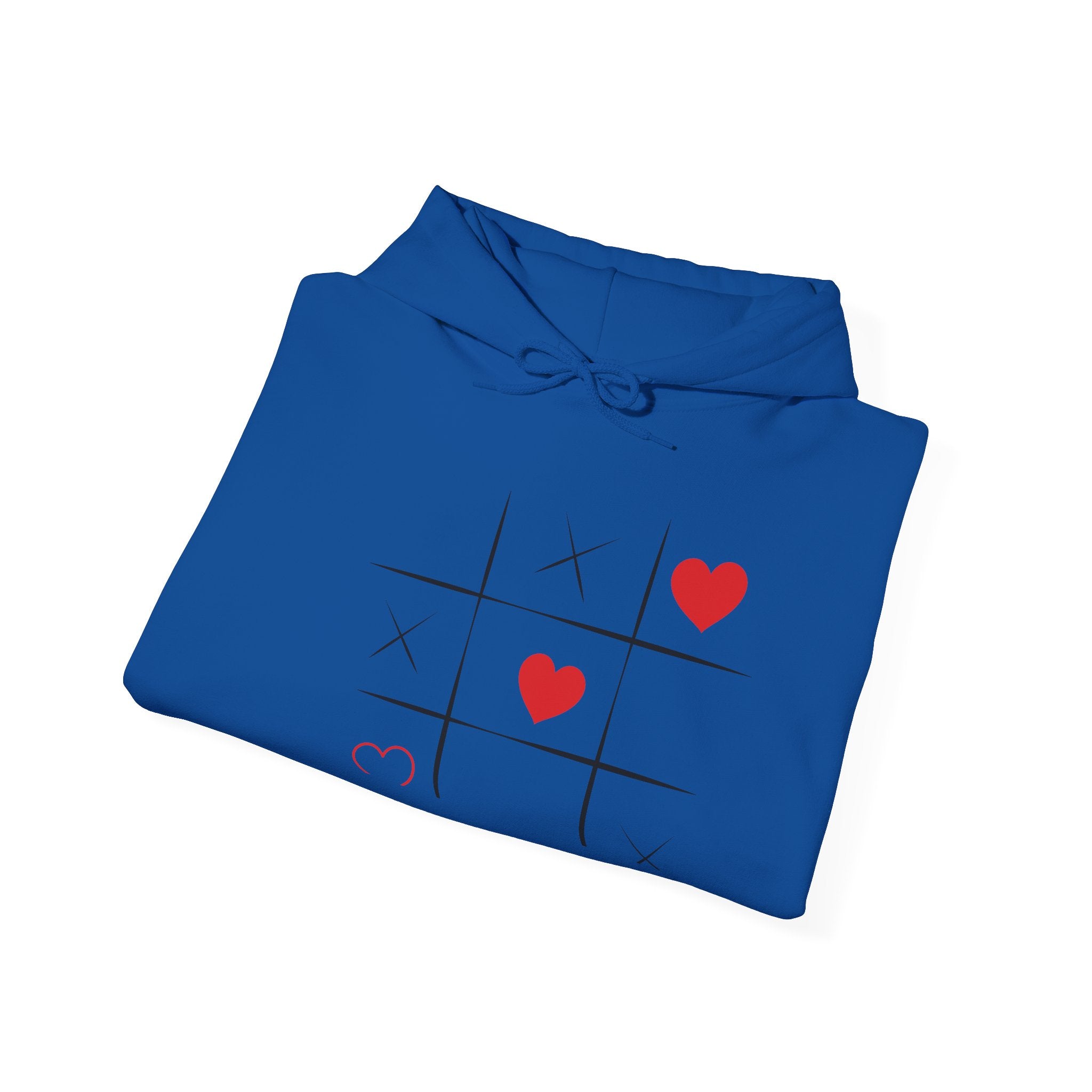 Heart Tic-Tac-Toe Hoodie — Cute Cherry Sleeve Graphic Hoodie
