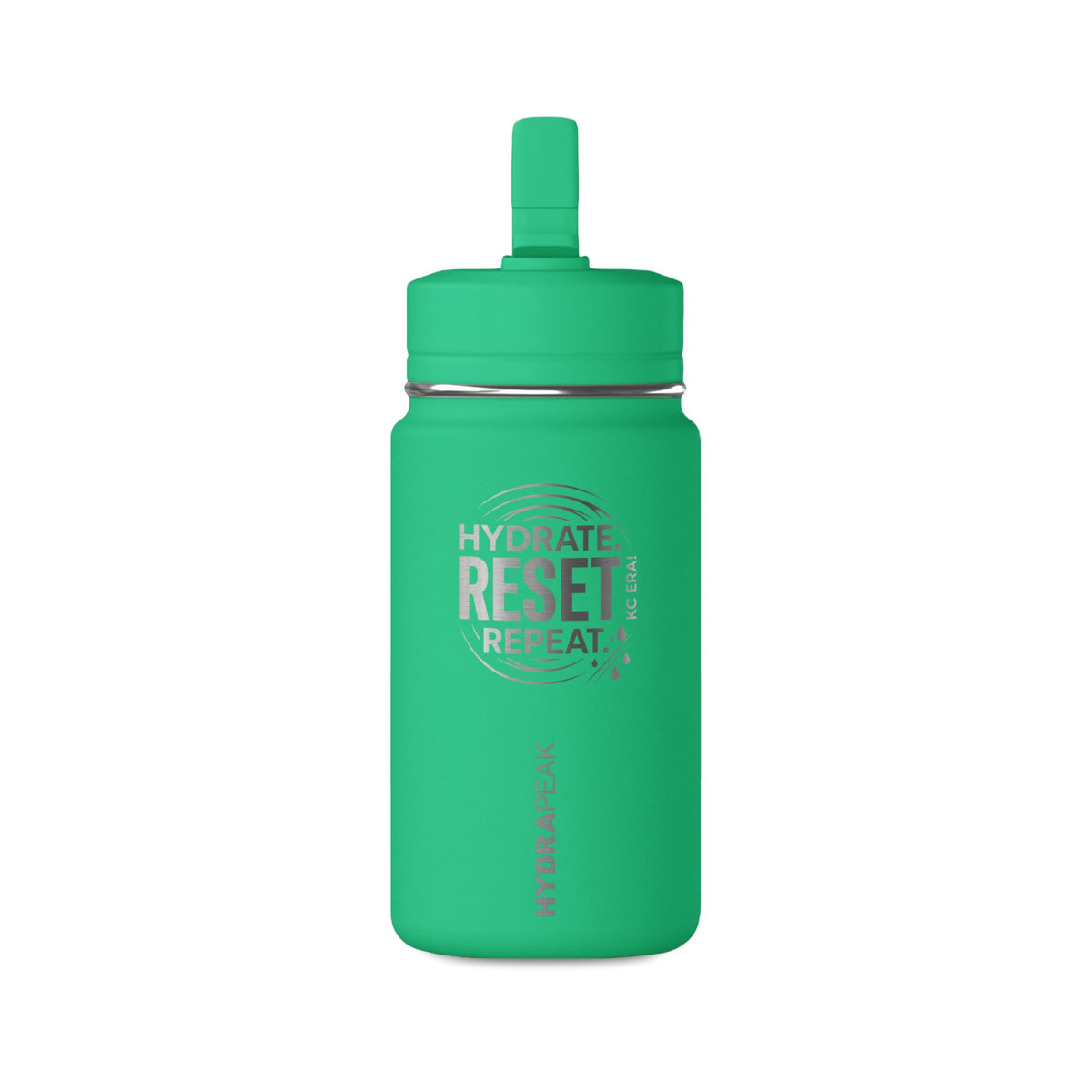 Mini Water Bottle — Pink ‘Hydrate. Reset. Repeat.’ 14oz Motivational Bottle