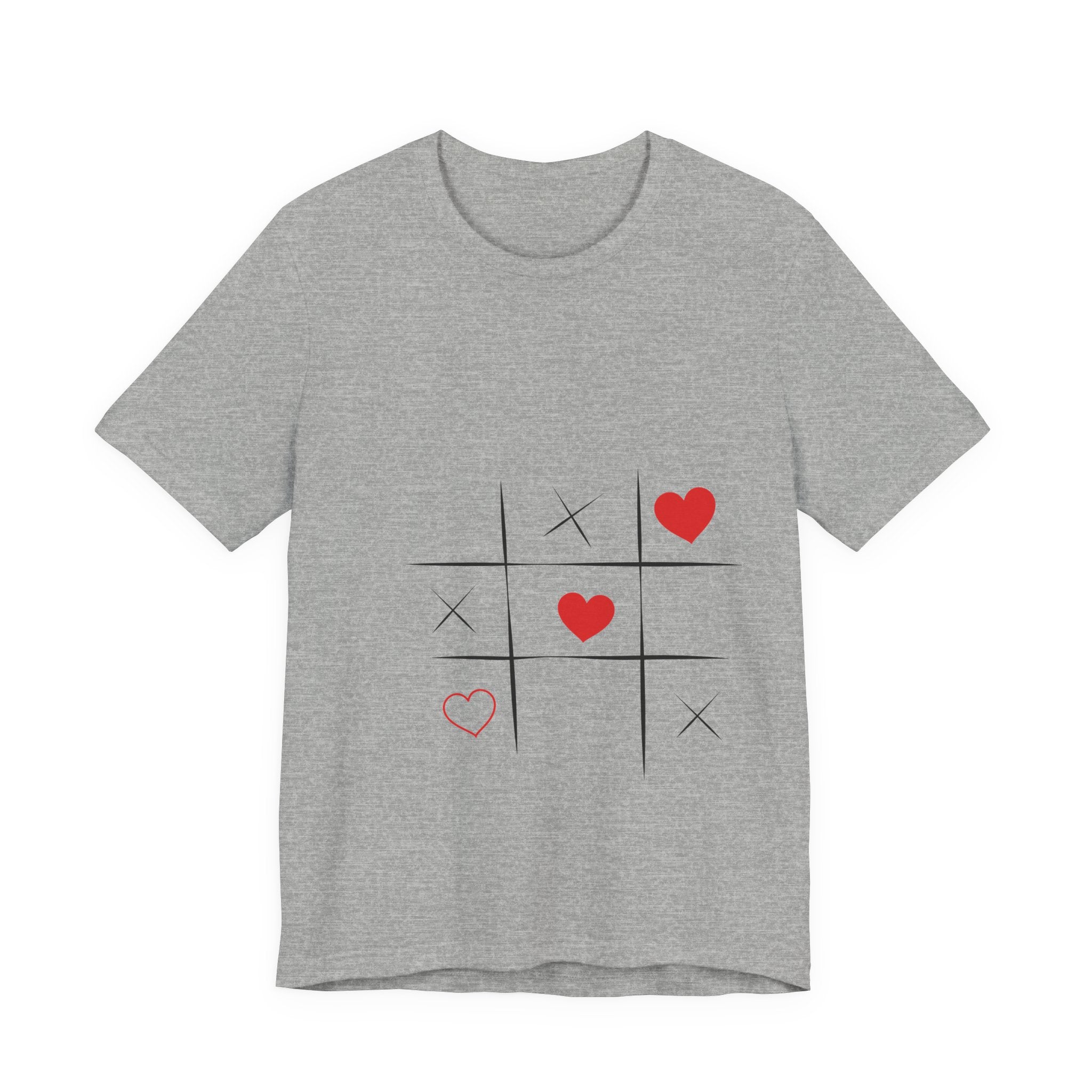 Tic-Tac-Love Tee — Minimal Heart Tic-Tac-Toe Valentine's T-Shirt