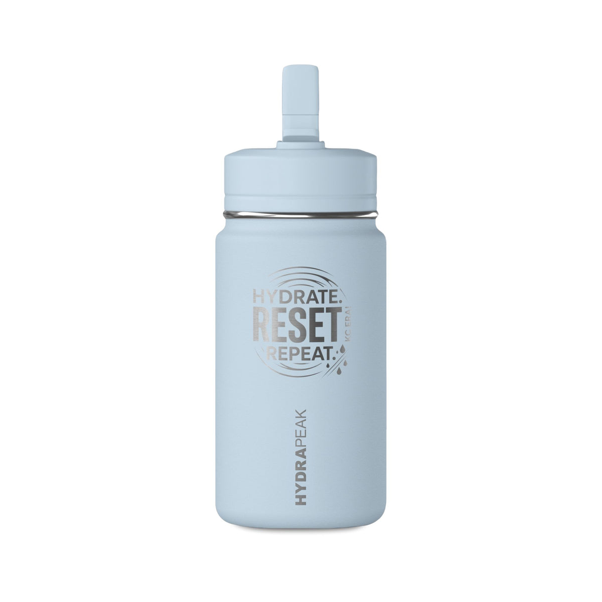 Mini Water Bottle — Pink ‘Hydrate. Reset. Repeat.’ 14oz Motivational Bottle