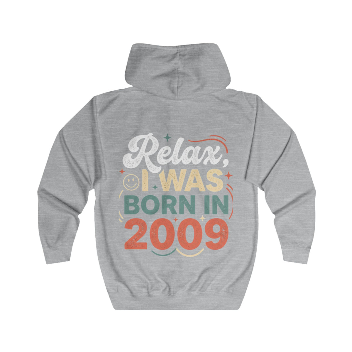 Born in 2009 Zip Hoodie – Retro Kids Birthday Sweatshirt