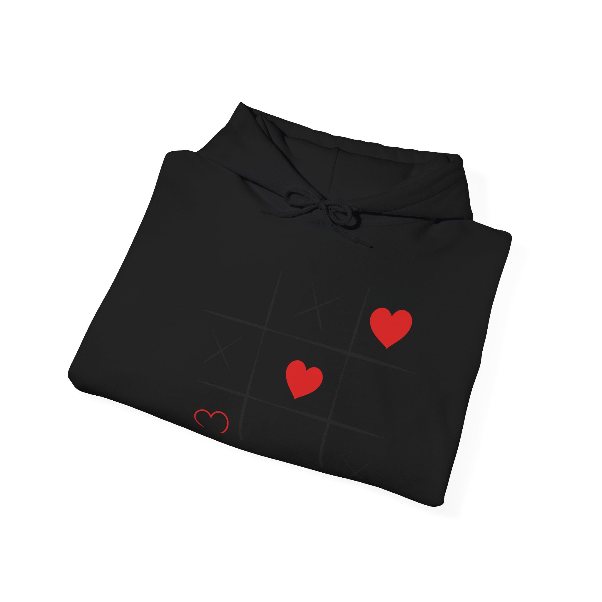 Heart Tic-Tac-Toe Hoodie — Cute Minimal Valentine’s Sweatshirt