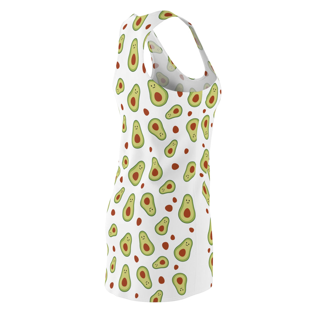 Avocado Pattern Racerback Dress – Fun Fruit Print Summer Dress
