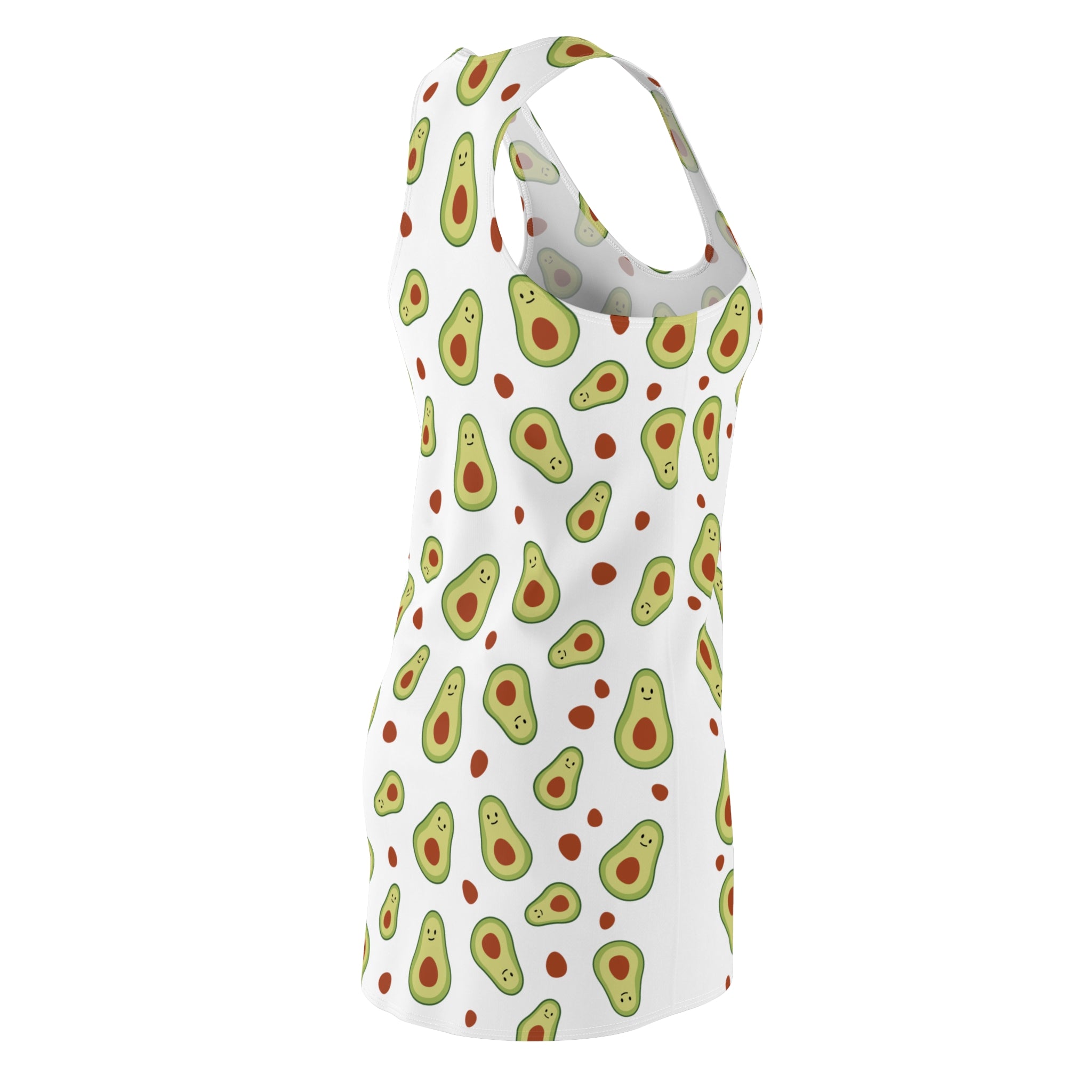 Avocado Pattern Racerback Dress – Fun Fruit Print Summer Dress