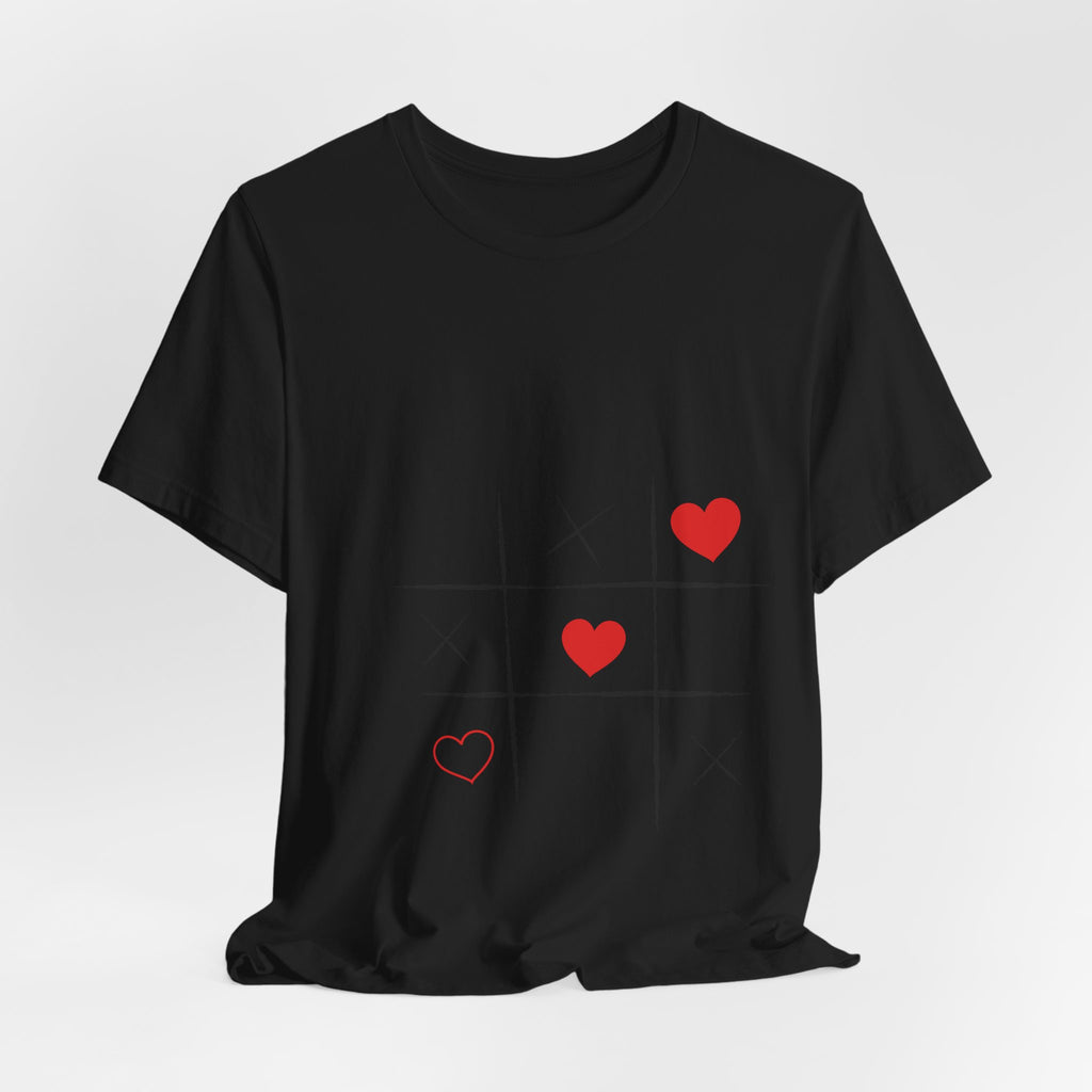 Tic-Tac-Love Tee — Minimal Heart Tic-Tac-Toe Valentine's T-Shirt