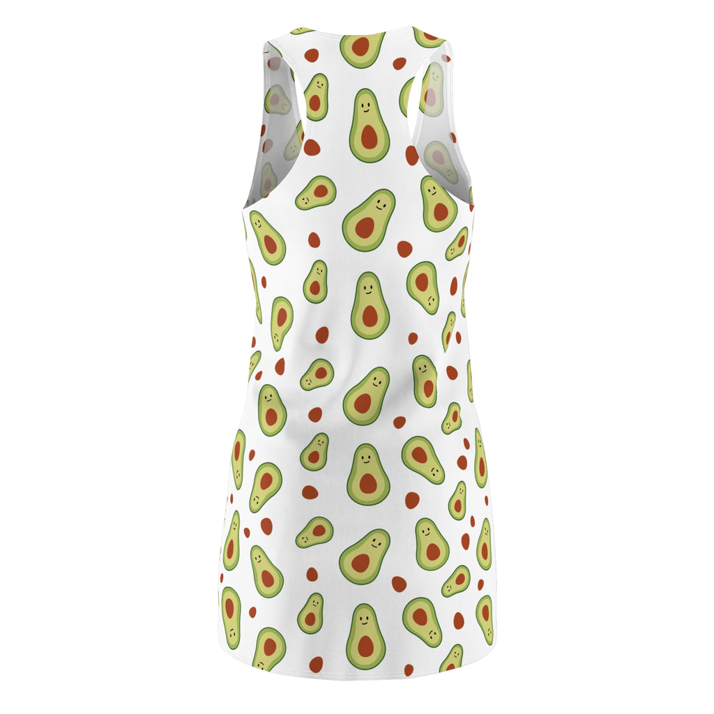 Avocado Pattern Racerback Dress – Fun Fruit Print Summer Dress