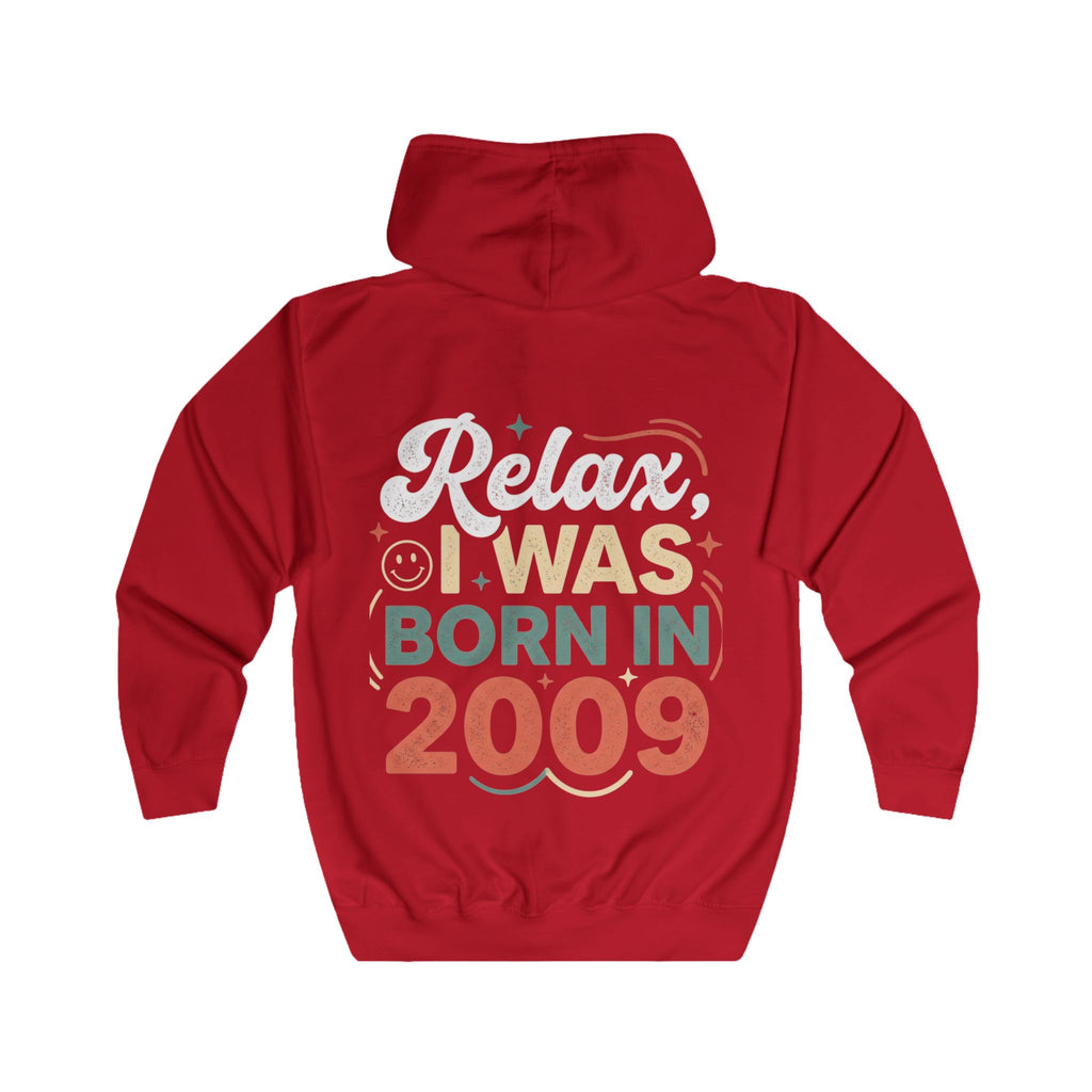 Born in 2009 Zip Hoodie – Retro Kids Birthday Sweatshirt