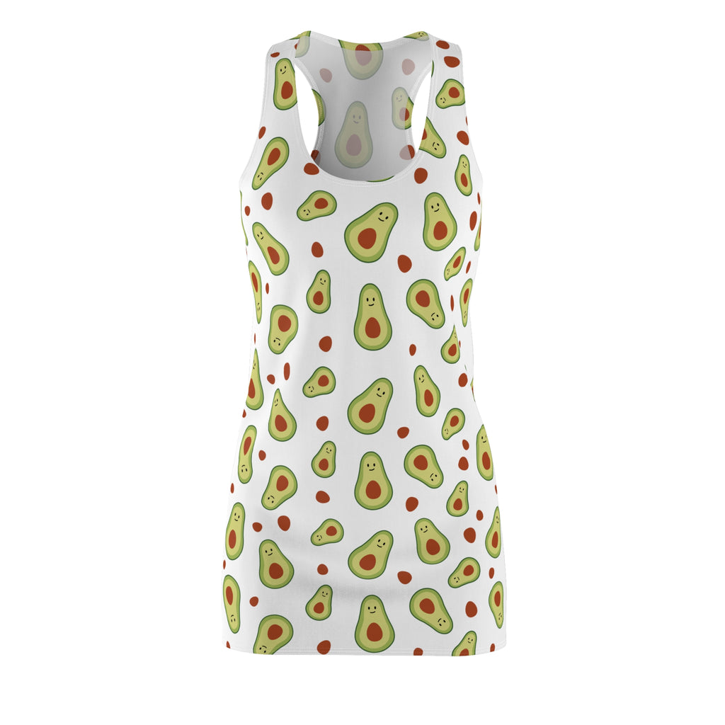 Avocado Pattern Racerback Dress – Fun Fruit Print Summer Dress