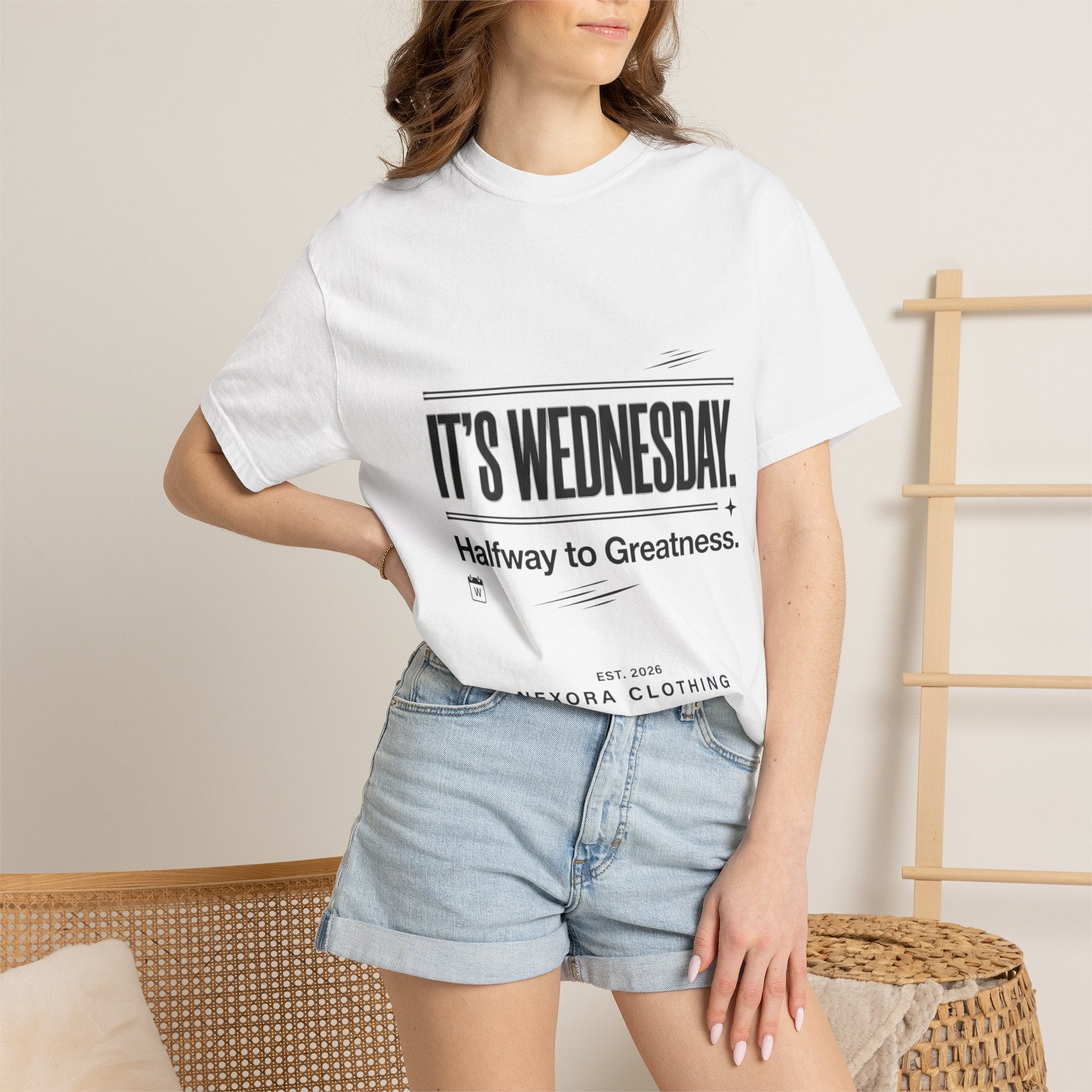 It's Wednesday T-Shirt — "Halfway to Greatness" Motivational Tee