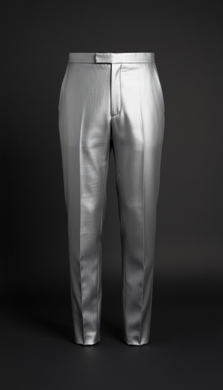 Brushed Silver Tailored Trousers