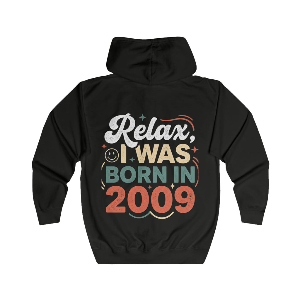 Born in 2009 Zip Hoodie – Retro Kids Birthday Sweatshirt