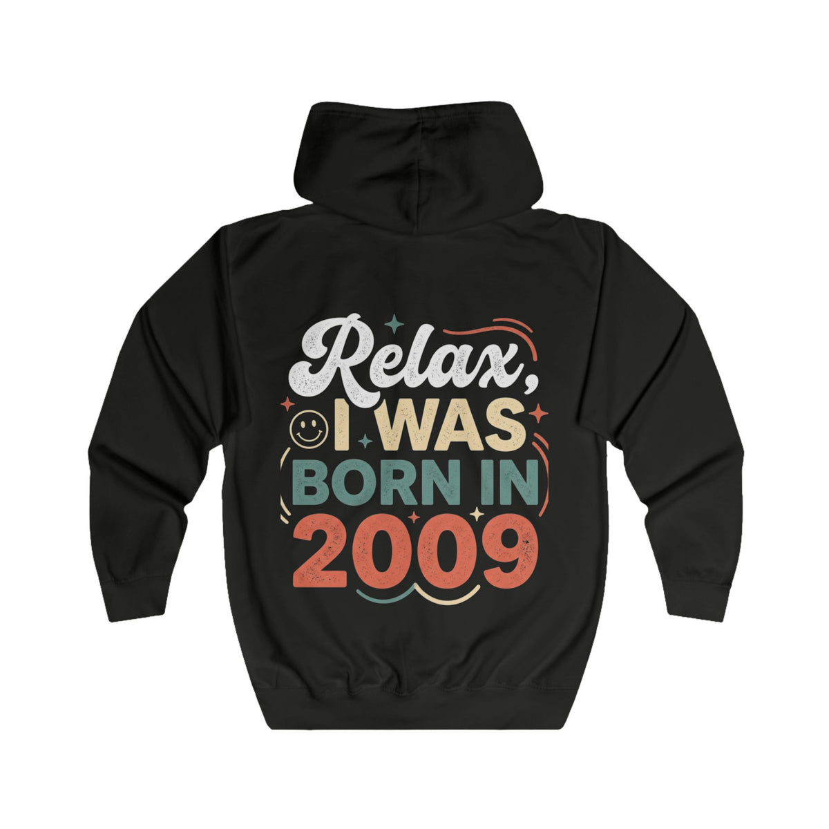 Born in 2009 Zip Hoodie – Retro Kids Birthday Sweatshirt