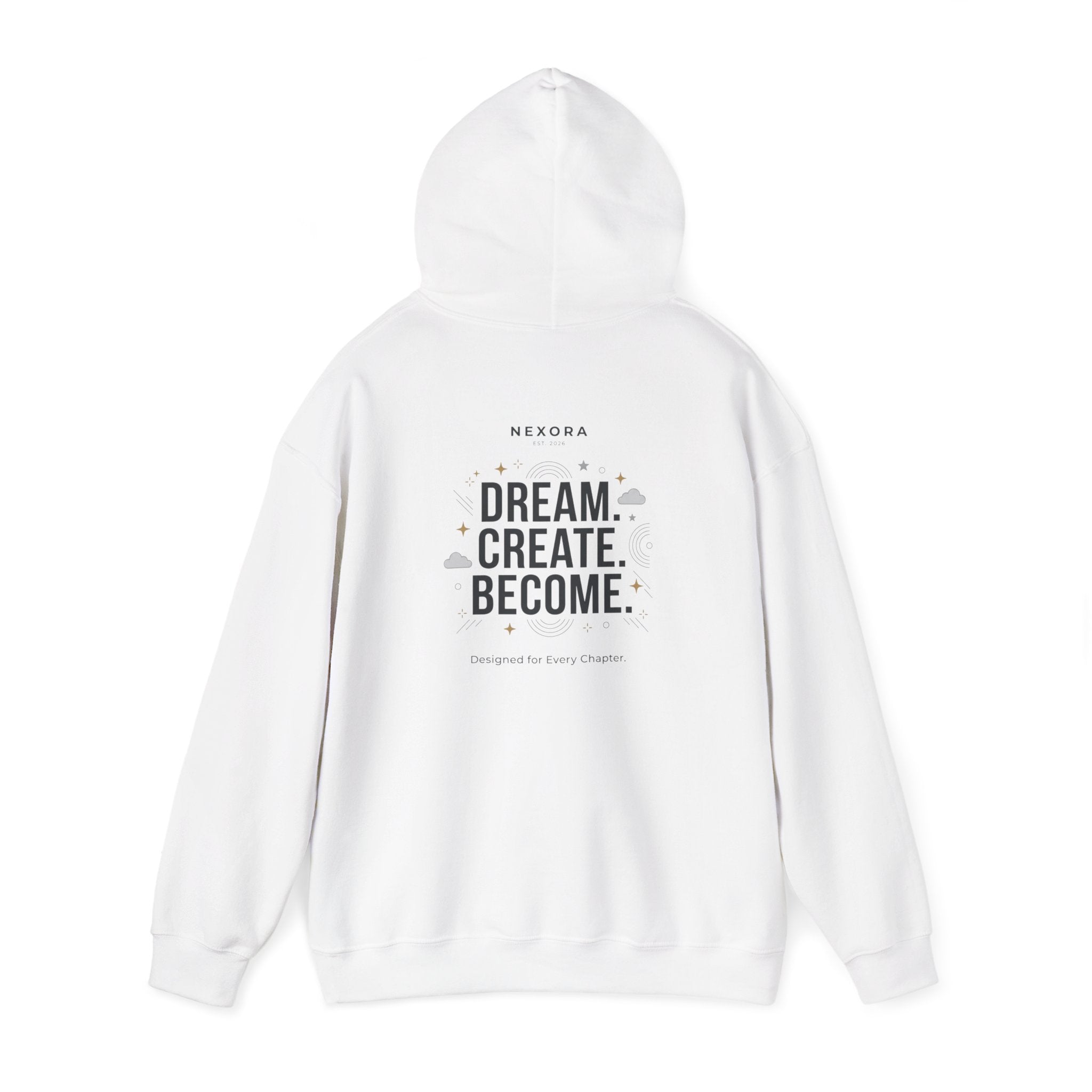 Hoodie — "Status: Unbothered" Front + "Dream. Create. Become." Back Graphic Hoodie