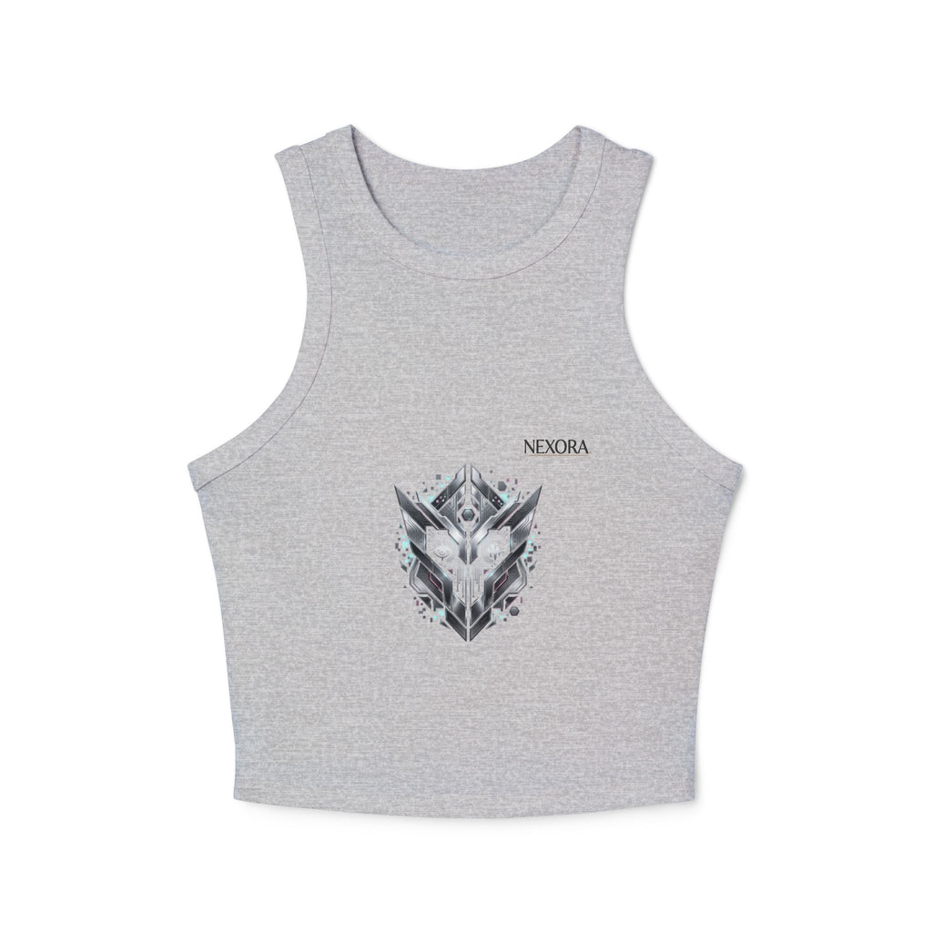 Racer Tank Top — Geometric Wolf Crest Front + “I am Fabulous” Script Back