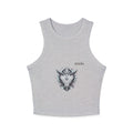Racer Tank Top — Geometric Wolf Crest Front + “I am Fabulous” Script Back