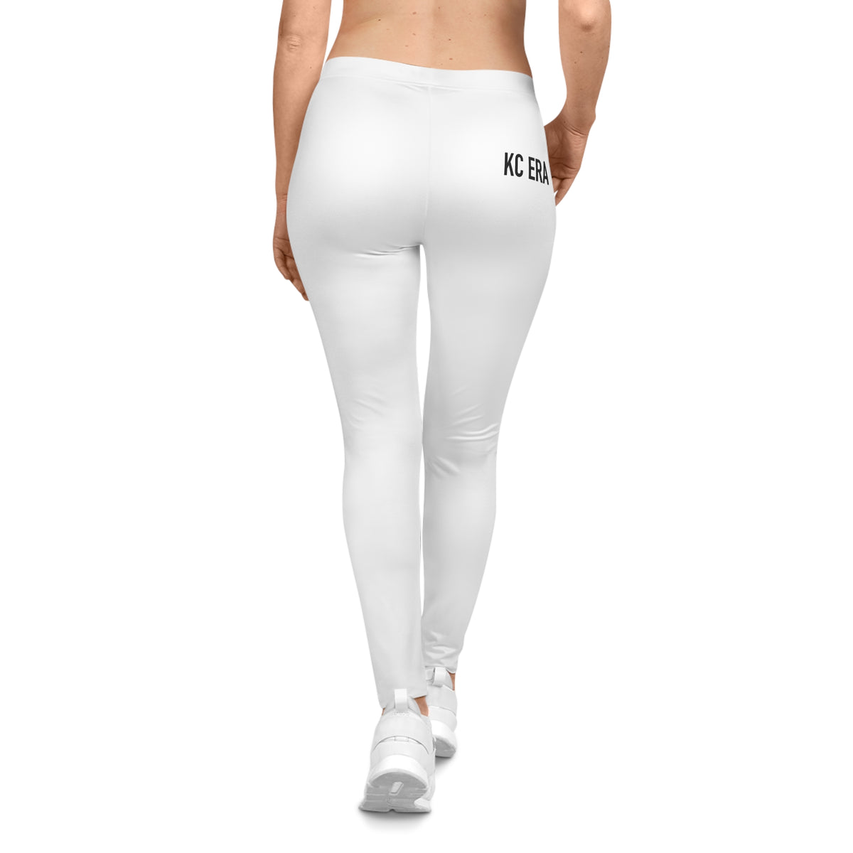 KC ERA Women's Casual Leggings — White All-Over Print Athletic Leggings