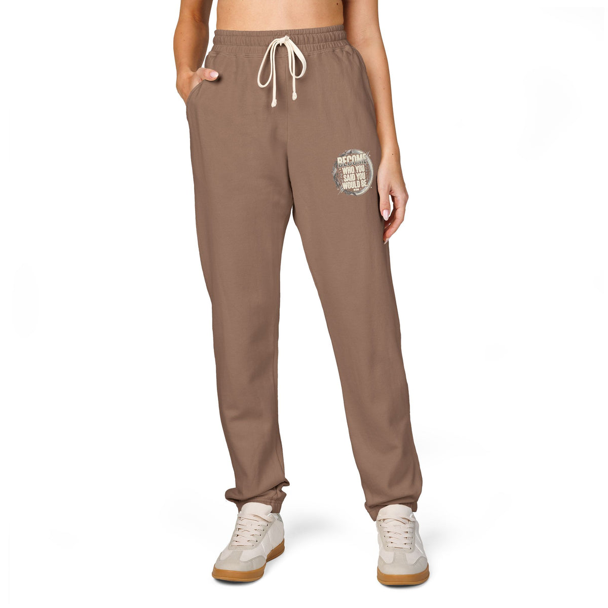 Vintage Campus Sweatpants — Distressed Shield Logo Joggers